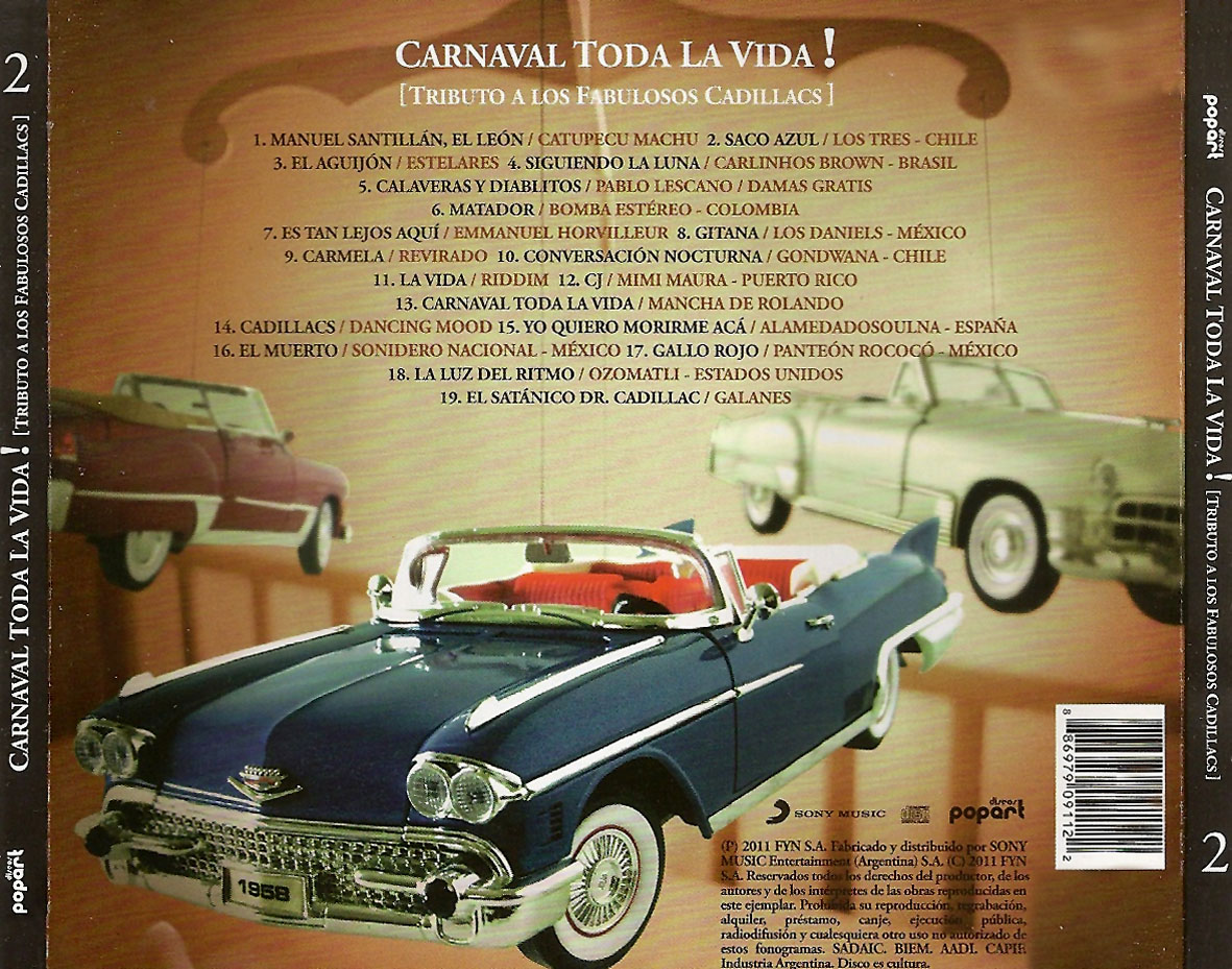 Cartula Trasera de Carnaval Toda La Vida! [Tributo A Los Fabulosos Cadillacs] 2